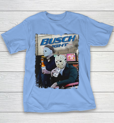 Michael Myers And Jason Voorhees Busch Light Halloween Youth T-Shirt 8