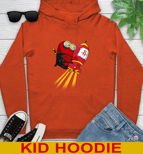 NBA Basketball Houston Rockets Deadpool Minion Marvel Shirt Youth Hoodie 4