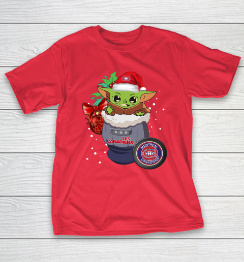 Montreal Canadiens Christmas Baby Yoda Star Wars Funny Happy NHL T-Shirt 10