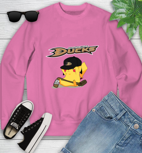NHL Pikachu Hockey Sports Anaheim Ducks Youth Sweatshirt 7