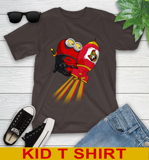NHL Hockey Ottawa Senators Deadpool Minion Marvel Shirt Youth T-Shirt 6