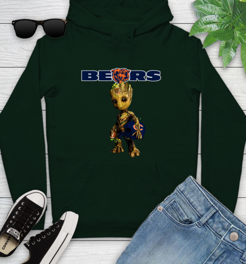 Chicago Bears NFL Football Groot Marvel Guardians Of The Galaxy Youth Hoodie 13