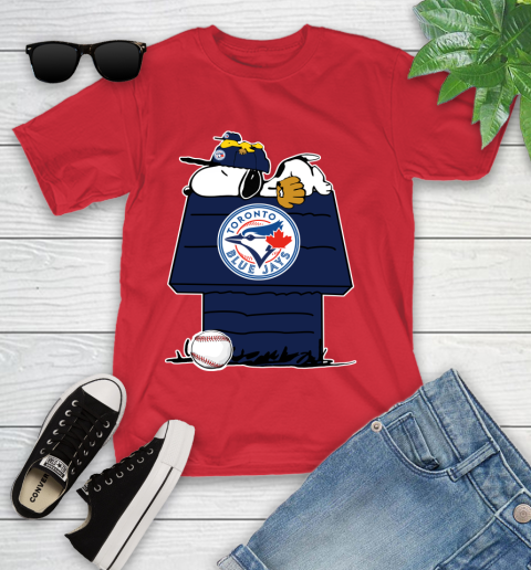 MLB Toronto Blue Jays Snoopy Woodstock The Peanuts Movie Baseball T Shirt  Youth T-Shirt