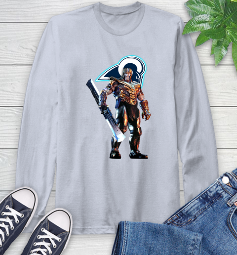 NFL Thanos Gauntlet Avengers Endgame Football Los Angeles Rams Long Sleeve T-Shirt 6