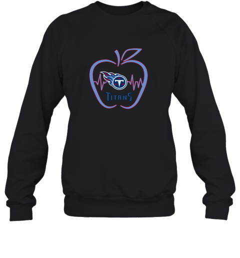 Apple Heartbeat Teacher Symbol Tennessee Titans Sweatshirt