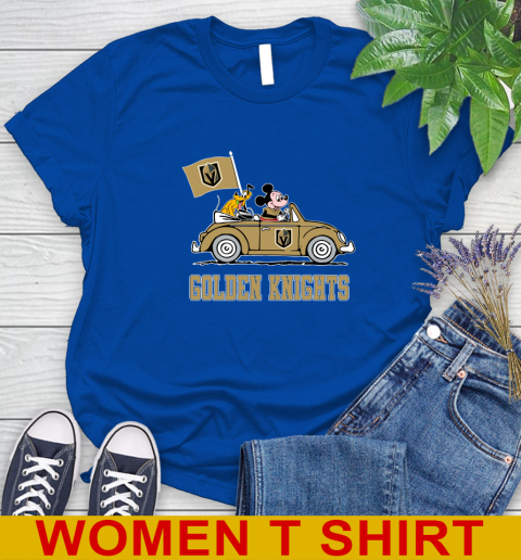 NHL Hockey Vegas Golden Knights Pluto Mickey Driving Disney Shirt Women's T-Shirt 9
