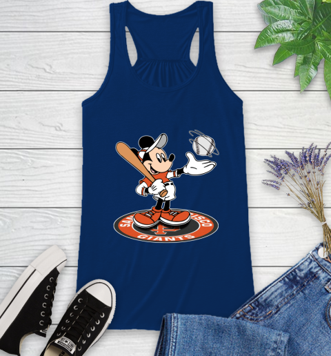 MLB Baseball San Francisco Giants Cheerful Mickey Disney Shirt Racerback Tank 8