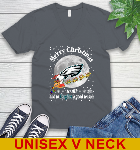 Philadelphia Eagles Merry Christmas To All And To Eagles A Good Season NFL Football Sports V-Neck T-Shirt 4
