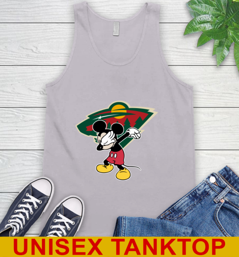 Minnesota Wild NHL Hockey Dabbing Mickey Disney Sports Tank Top 4