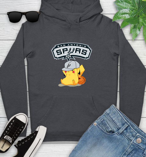 NBA Pikachu Basketball Sports San Antonio Spurs Youth Hoodie 8