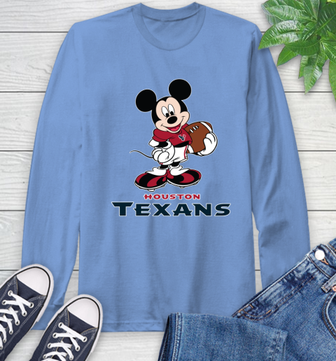 NFL Football Houston Texans Cheerful Mickey Mouse Shirt Long Sleeve T-Shirt 12