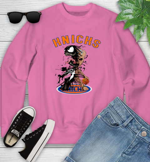 NBA New York Knicks Basketball Venom Groot Guardians Of The Galaxy Youth Sweatshirt 7