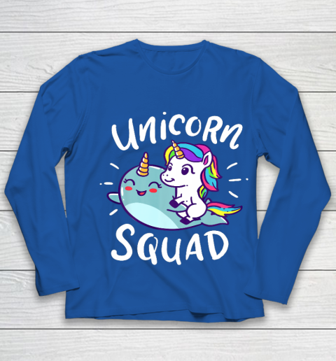 Unicorn Squad Narwhal Funny Cute Birthday Party Present Gift Youth Long Sleeve 7