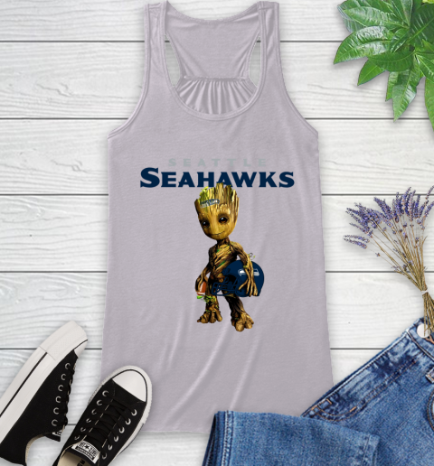 Seattle Seahawks NFL Football Groot Marvel Guardians Of The Galaxy Racerback Tank 5