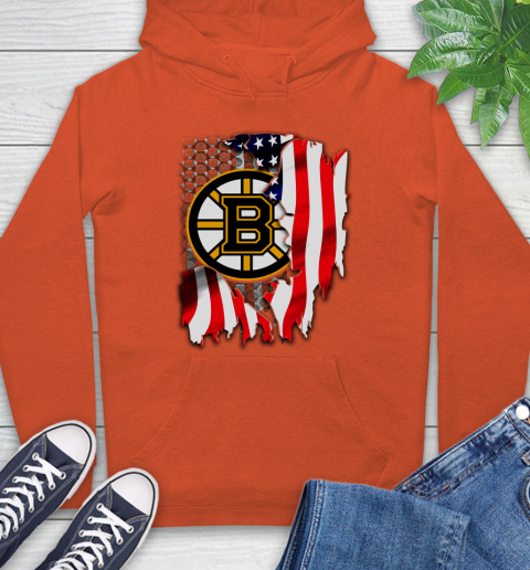 Boston Bruins NHL Hockey American Flag Hoodie 4