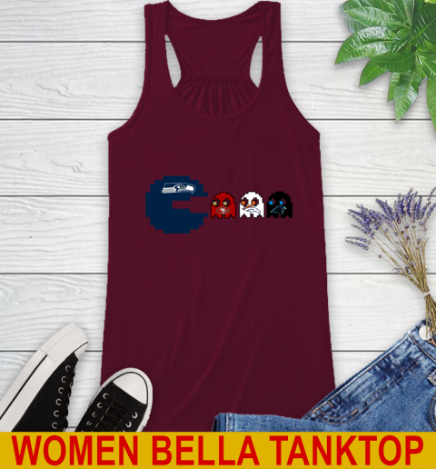 Seattle Seahawks NFL Football Pac Man Champion Racerback Tank 3