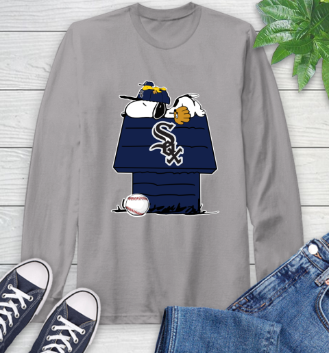 MLB Chicago White Sox Snoopy Woodstock The Peanuts Movie Baseball T Shirt Long Sleeve T-Shirt 6