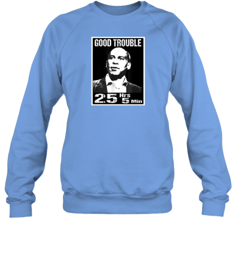 vrjw good trouble corey booker 25 hrs and 5 mins premium sweatshirt 35 front carolina blue