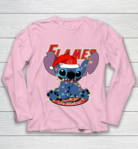 Calgary Flames NHL Hockey noel stitch Christmas Youth Long Sleeve 6
