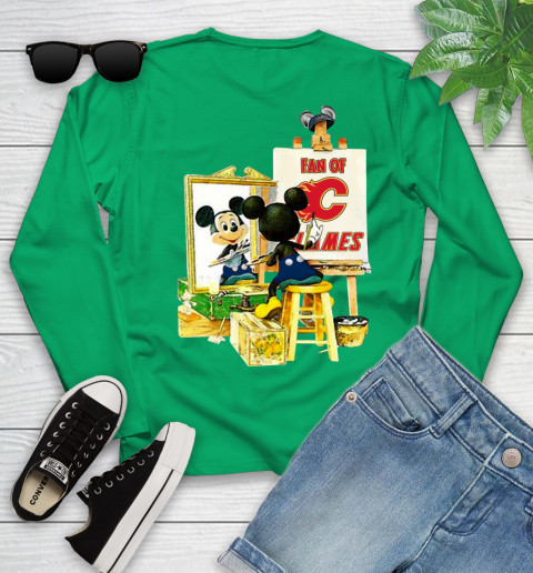 NHL Hockey Calgary Flames Mickey Drawing Shirt 118