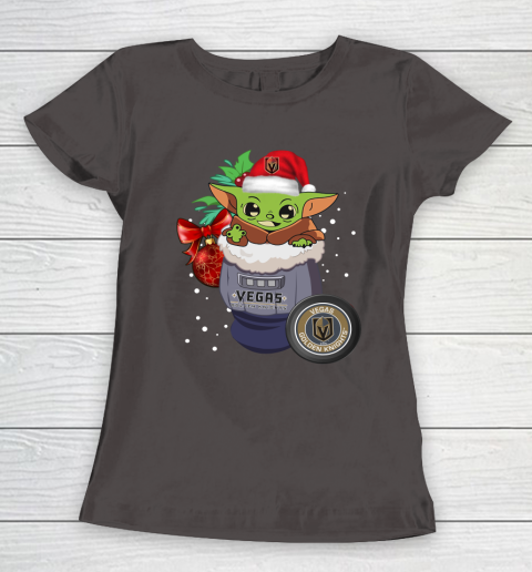 Vegas Golden Knights Christmas Baby Yoda Star Wars Funny Happy NHL Women's T-Shirt 8