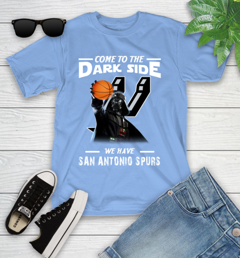 NBA Come To The Dark Side We Have San Antonio Spurs Star Wars Darth Vader Basketball Youth T-Shirt 15