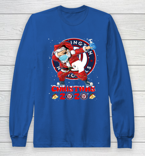 Washington Nationals Funny Santa Claus Dabbing Christmas 2020 MLB Long Sleeve T-Shirt 6