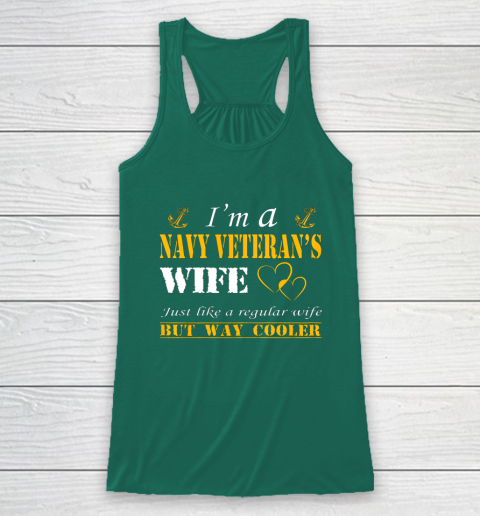 Womens I am a Navy veterans wife t shirt Navy veteran Racerback Tank 5