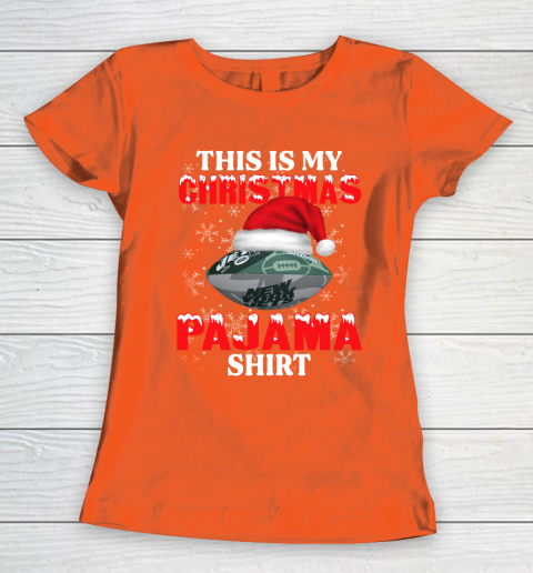 New York Jets This Is My Christmas Pajama Shirt NFL Women's T-Shirt 3