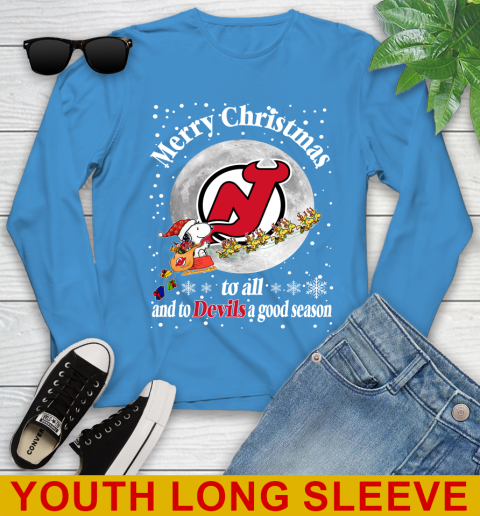 New Jersey Devils Merry Christmas To All And To Devils A Good Season NHL Hockey Sports Youth Long Sleeve 8