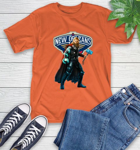 NBA Thor Avengers Endgame Basketball New Orleans Pelicans T-Shirt 5