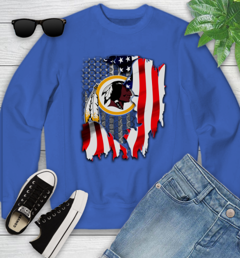Washington Redskins NFL Football American Flag Youth Sweatshirt 7