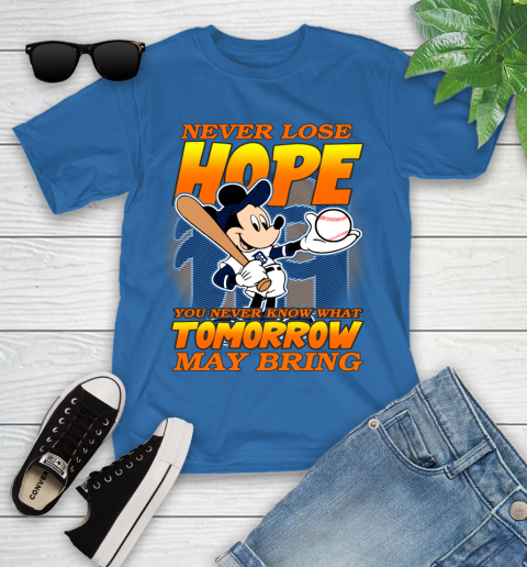 Detroit Tigers MLB Baseball Mickey Disney Never Lose Hope Youth T-Shirt 12