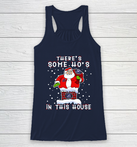 Tampa Bay Lightning Christmas There Is Some Hos In This House Santa Stuck In The Chimney NHL Racerback Tank 8