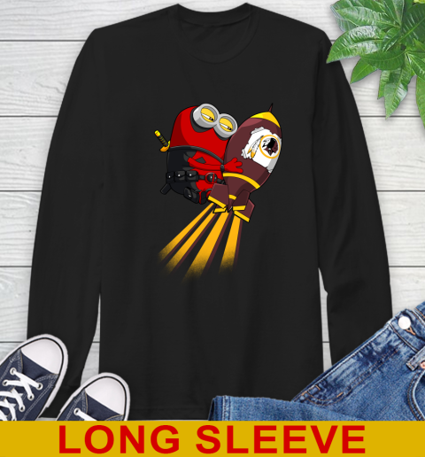 NFL Football Washington Redskins Deadpool Minion Marvel Shirt Long Sleeve T-Shirt