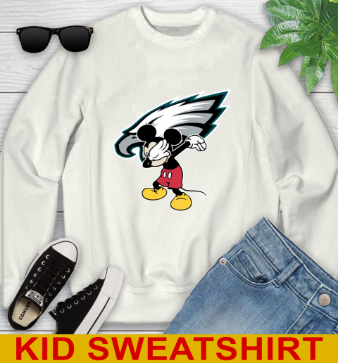 Philadelphia Eagles NFL Football Dabbing Mickey Disney Sports Youth Sweatshirt