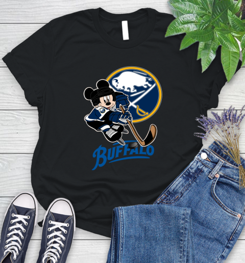 NHL Buffalo Sabres Mickey Mouse Disney Hockey T Shirt Women's T-Shirt 2