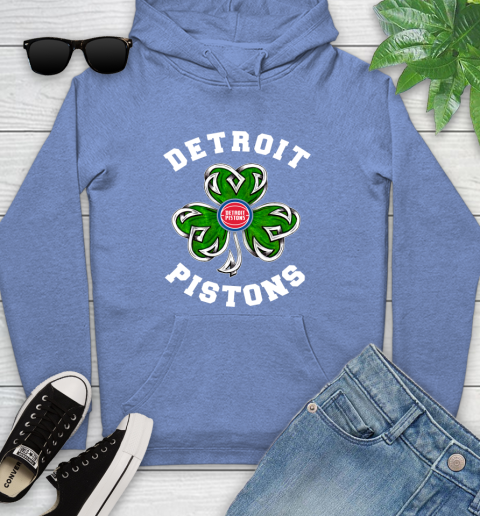 NBA Detroit Pistons Three Leaf Clover St Patrick's Day Basketball Sports Youth Hoodie 13