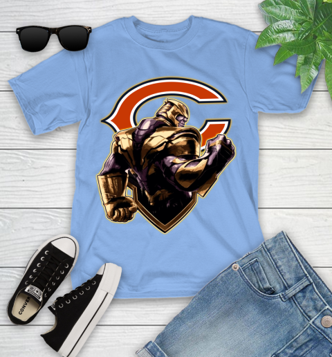 NFL Thanos Avengers Endgame Football Sports Chicago Bears Youth T-Shirt 11