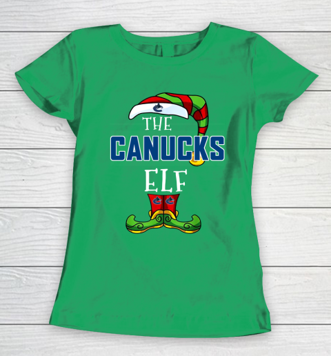 Vancouver Canucks Christmas ELF Funny NHL Women's T-Shirt 5