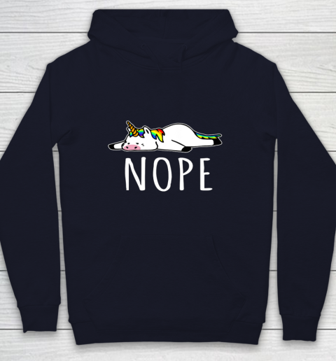 Nope Unicorn T Shirt Nah Not Gonna Do It Funny Lazy Gift Youth Hoodie 2