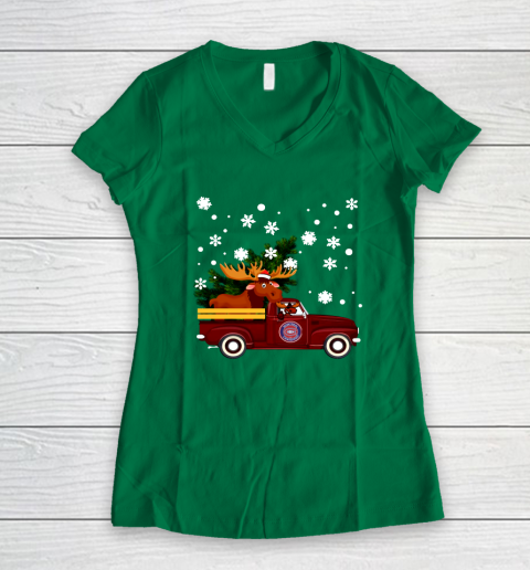 Montreal Canadiens Bring Christmas Home NHL Women's V-Neck T-Shirt 3