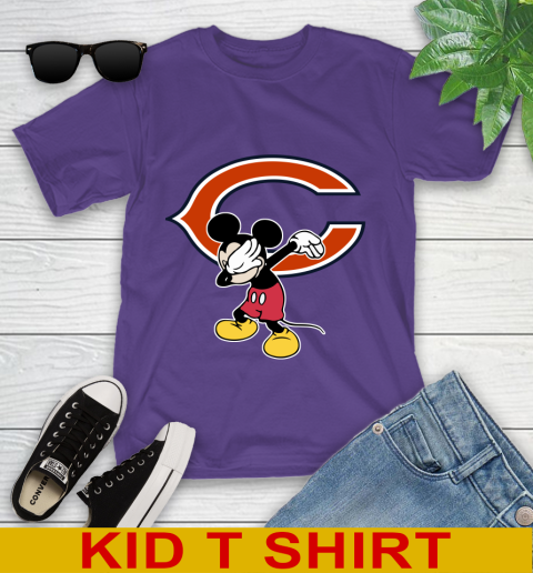 Chicago Bears NFL Football Dabbing Mickey Disney Sports Youth T-Shirt 4