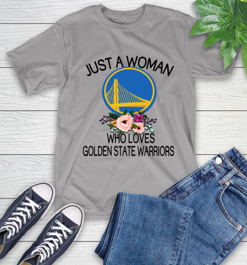 NBA Just A Woman Who Loves Golden State Warriors Basketball Sports T-Shirt 4