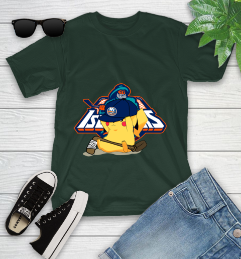 NHL Pikachu Hockey Sports New York Islanders Youth T-Shirt 5