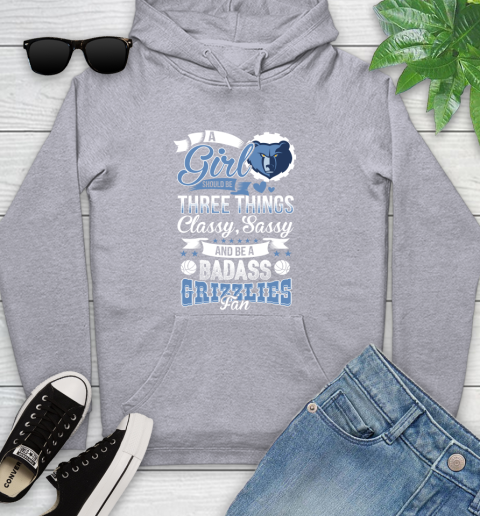 Memphis Grizzlies NBA A Girl Should Be Three Things Classy Sassy And A Be Badass Fan Youth Hoodie 6