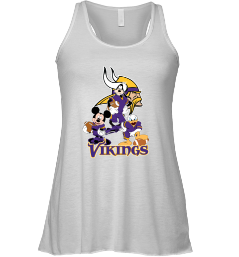Mickey Donald Goofy The Three Minnesota Vikings Football Shirts Racerback Tank