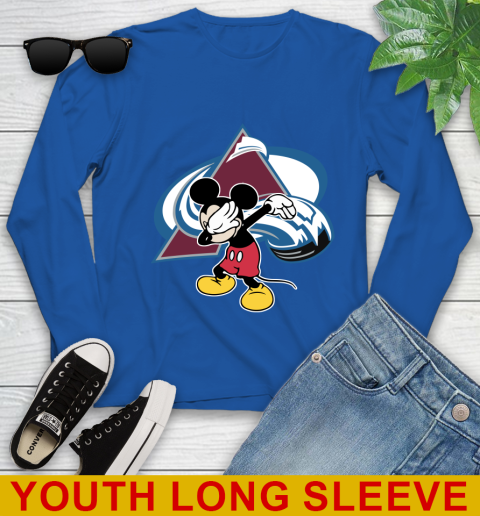 Colorado Avalanche NHL Hockey Dabbing Mickey Disney Sports Youth Long Sleeve 10
