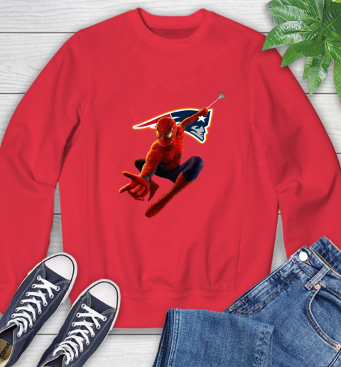 NFL Spider Man Avengers Endgame Football New England Patriots Sweatshirt 10