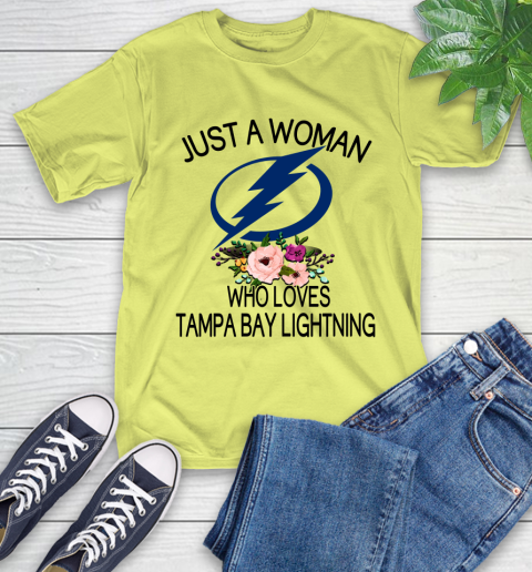NHL Just A Woman Who Loves Tampa Bay Lightning Hockey Sports T-Shirt 8